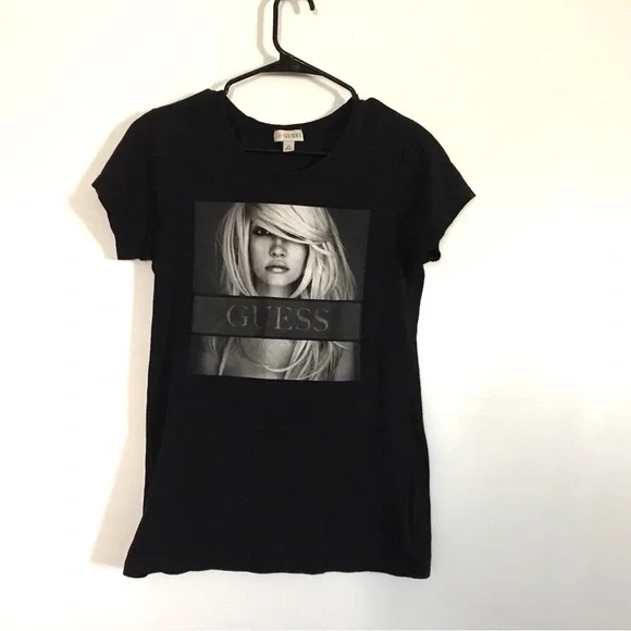 Guess Black Graphic T-Shirt for Women - Picture 1 of 3